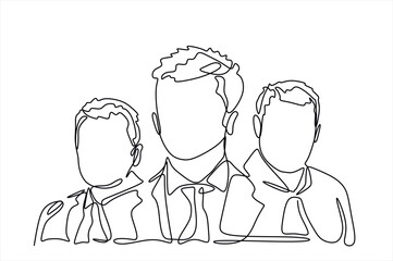 business team - single line drawing