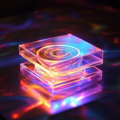Futuristic holographic spinning business card with 3D visuals