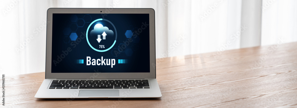 Poster backup storage data internet technology business concept. database storage cloud technology file dat