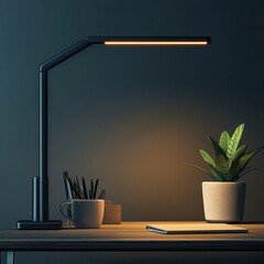 Modern 3D desk lamp with adjustable warm glow arm
