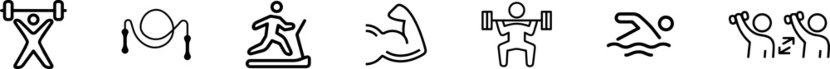 Fitness line Icons Set.eps