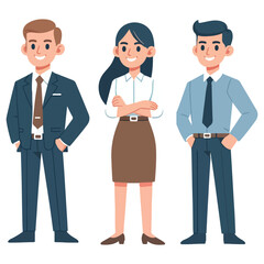 vector businessman and secretary