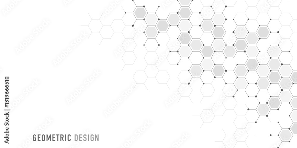 Poster Graphic design element with abstract geometric background of simple hexagon pattern