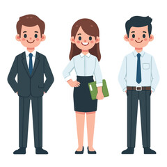 vector businessman and secretary