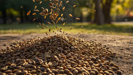 Seeds Scattering in the Air During Fall Season