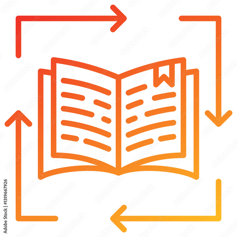 Poster Continuous Learning Line Gradient Icon