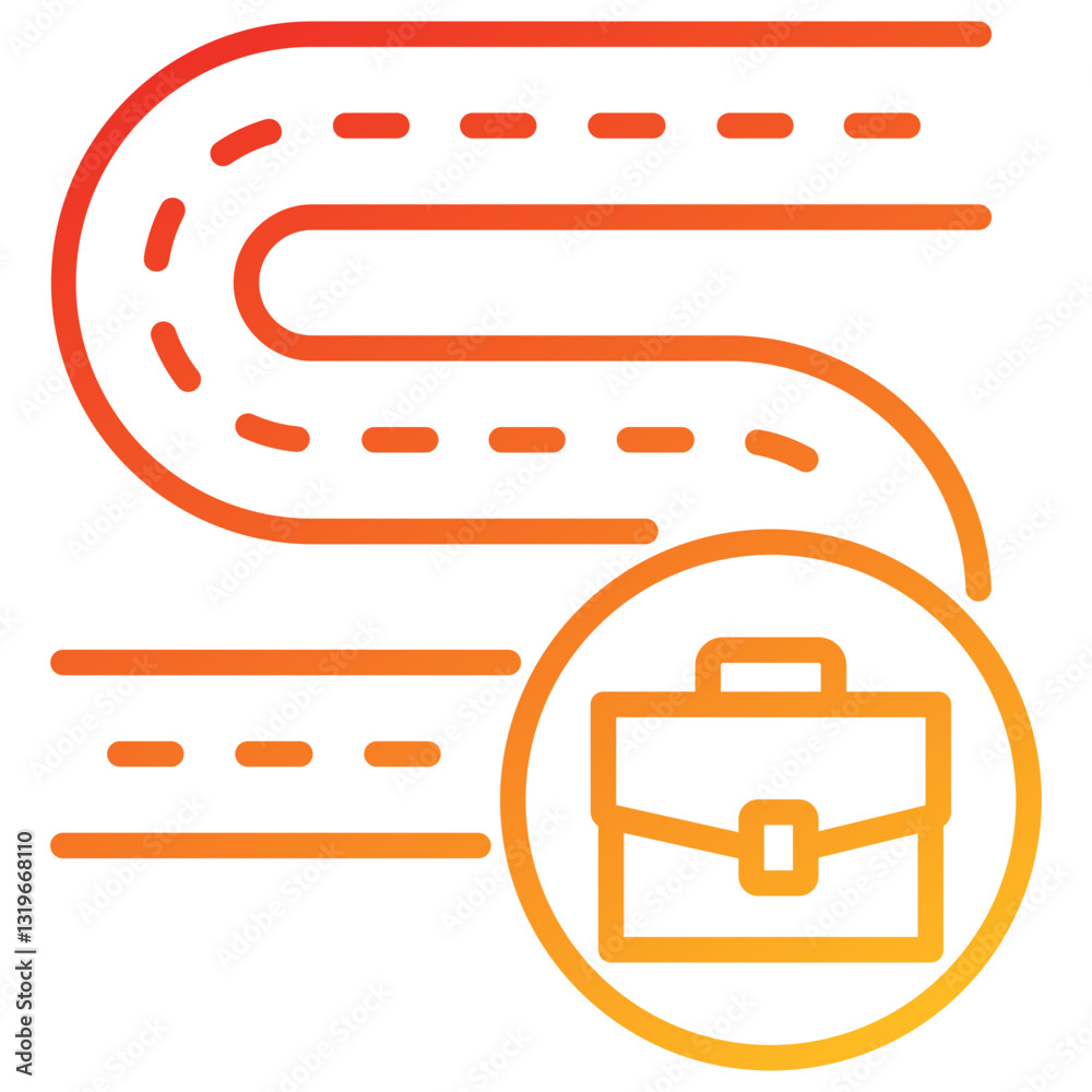 Poster career path line gradient icon