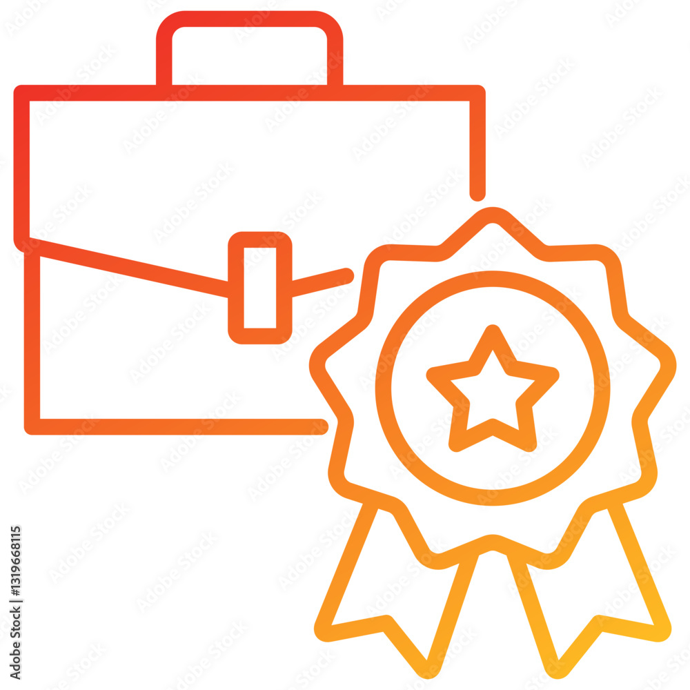 Poster work quality line gradient icon