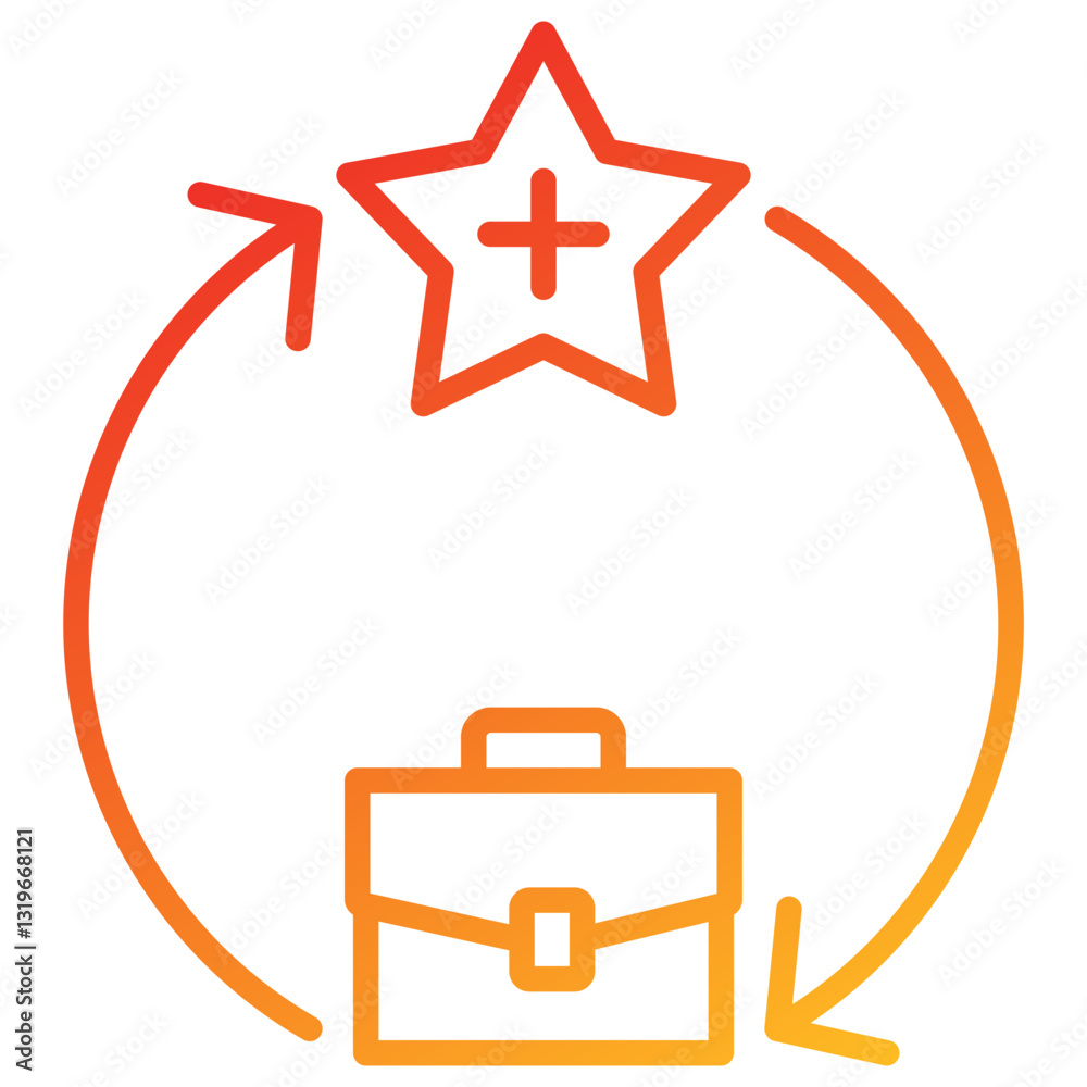 Poster talent cycle line gradient icon