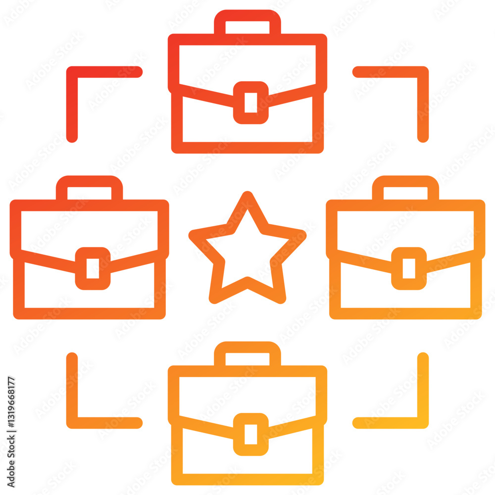 Poster integration line gradient icon