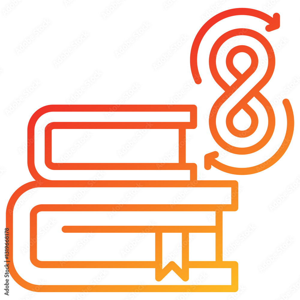 Poster lifelong learning line gradient icon