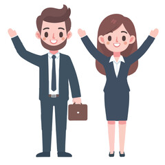 Fototapeta premium vector businessman and secretary