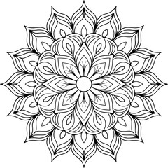 A beautiful, detailed black and white mandala design.