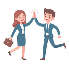 Obraz premium vector businessman and secretary