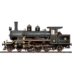 steam locomotive isolated on white