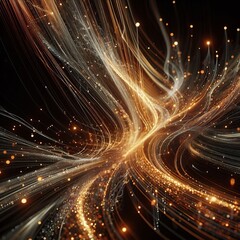 Obraz premium Web3 Data Streams: Abstract 3D Information Flow Illustration 