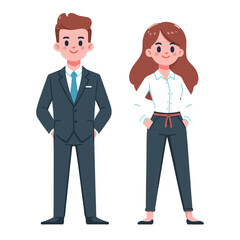 vector businessman and secretary