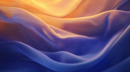 Fototapeta premium Abstract Blue and Orange Flowing Fabric Texture