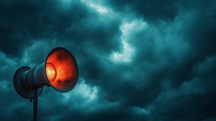 Emergency siren warning of approaching storm
