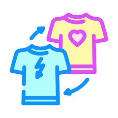 Obraz premium clothing swap thrift driven fashion color icon vector illustration
