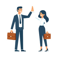 Obraz premium vector businessman and secretary