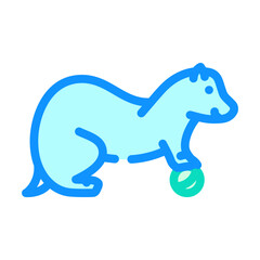 ferret playing pet home color icon vector illustration