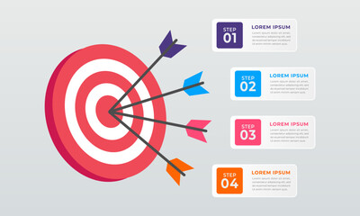 Target Infographic with 4 Steps