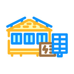 solar panels mobile home color icon vector illustration
