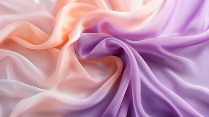 Fototapeta premium Soft Flowing Silk Fabric Background in Peach and Lavender Tones