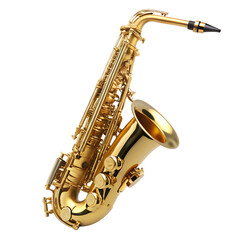Fototapeta premium Golden saxophone on white background 