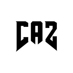 CAZ letter logo design for technology company. CAZ logo design black and white color combination. CAZ logo, CAZ vector, CAZ design, CAZ icon, CAZ alphabet. CAZ typography logo design.