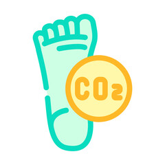 footprint carbon color icon vector illustration