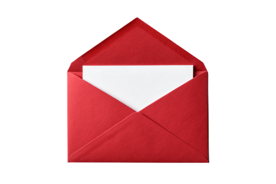 studio shot red envelope white card minimalist stationery design - Powered by Adobe