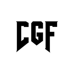 CGF letter logo design for technology company. CGF logo design black and white color combination. CGF logo, CGF vector, CGF design, CGF icon, CGF alphabet. CGF typography logo design.