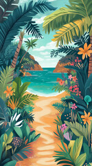 Illustration with a summer mood