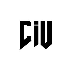 CIU letter logo design for technology company. CIU logo design black and white color combination. CIU logo, CIU vector, CIU design, CIU icon, CIU alphabet. CIU typography logo design.