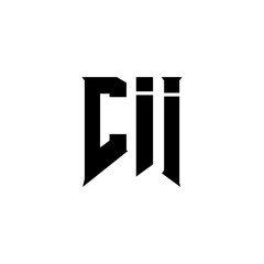 CII letter logo design for technology company. CII logo design black and white color combination. CII logo, CII vector, CII design, CII icon, CII alphabet. CII typography logo design.