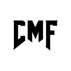 CMF letter logo design for technology company. CMF logo design black and white color combination. CMF logo, CMF vector, CMF design, CMF icon, CMF alphabet. CMF typography logo design.