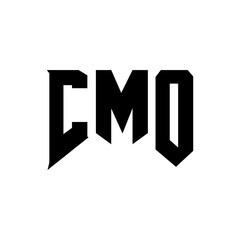 CMO letter logo design for technology company. CMO logo design black and white color combination. CMO logo, CMO vector, CMO design, CMO icon, CMO alphabet. CMO typography logo design.