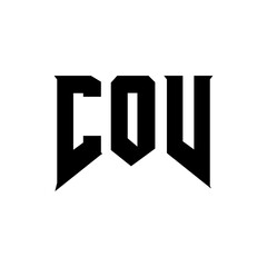 COV letter logo design for technology company. COV logo design black and white color combination. COV logo, COV vector, COV design, COV icon, COV alphabet. COV typography logo design.