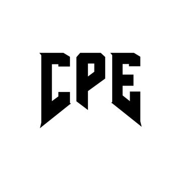 CPE letter logo design for technology company. CPE logo design black and white color combination. CPE logo, CPE vector, CPE design, CPE icon, CPE alphabet. CPE typography logo design.
