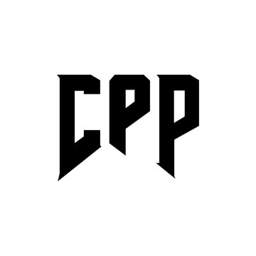 CPP letter logo design for technology company. CPP logo design black and white color combination. CPP logo, CPP vector, CPP design, CPP icon, CPP alphabet. CPP typography logo design.