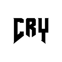 CRY letter logo design for technology company. CRY logo design black and white color combination. CRY logo, CRY vector, CRY design, CRY icon, CRY alphabet. CRY typography logo design.