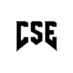 CSE letter logo design for technology company. CSE logo design black and white color combination. CSE logo, CSE vector, CSE design, CSE icon, CSE alphabet. CSE typography logo design.
