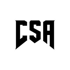 CSA letter logo design for technology company. CSA logo design black and white color combination. CSA logo, CSA vector, CSA design, CSA icon, CSA alphabet. CSA typography logo design.