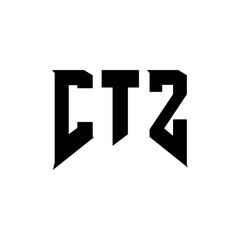 CTZ letter logo design for technology company. CTZ logo design black and white color combination. CTZ logo, CTZ vector, CTZ design, CTZ icon, CTZ alphabet. CTZ typography logo design.