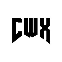 CWX letter logo design for technology company. CWX logo design black and white color combination. CWX logo, CWX vector, CWX design, CWX icon, CWX alphabet. CWX typography logo design.