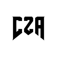 CZA letter logo design for technology company. CZA logo design black and white color combination. CZA logo, CZA vector, CZA design, CZA icon, CZA alphabet. CZA typography logo design.