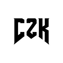 Obraz premium CZK letter logo design for technology company. CZK logo design black and white color combination. CZK logo, CZK vector, CZK design, CZK icon, CZK alphabet. CZK typography logo design.