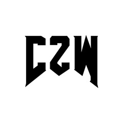 CZW letter logo design for technology company. CZW logo design black and white color combination. CZW logo, CZW vector, CZW design, CZW icon, CZW alphabet. CZW typography logo design.